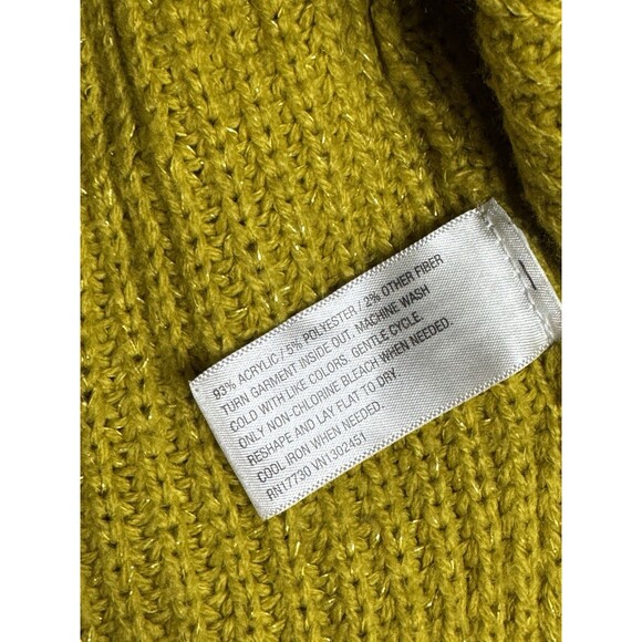 Mossimo Women’s Mustard Scoop Neck Sweater Hi Low Hem Medium Cozy Casual - Picture 7 of 7